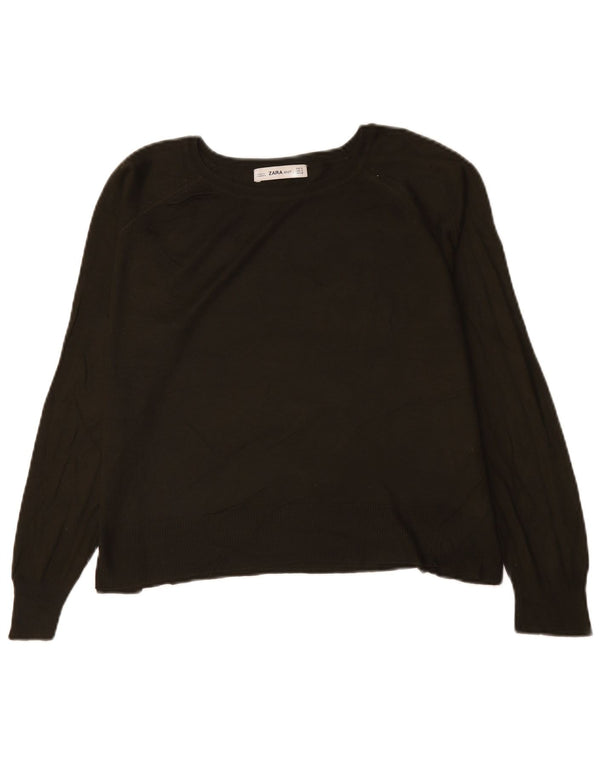 Zara Mujer Crop Oversize Cuello Barco Jersey Jersey UK 10 Small Verde