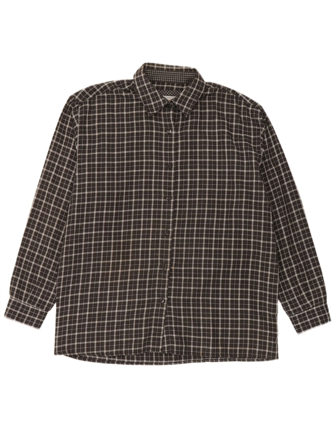 Amaranto Camisa de franela para mujer UK 46 Large Black Check Poliéster