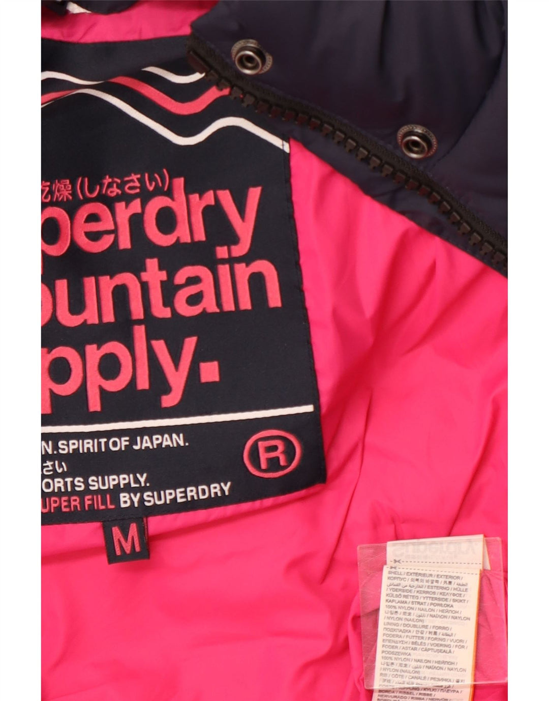 SUPERDRY Chaqueta acolchada con capucha para mujer UK 40 Mediana Azul marino Nylon