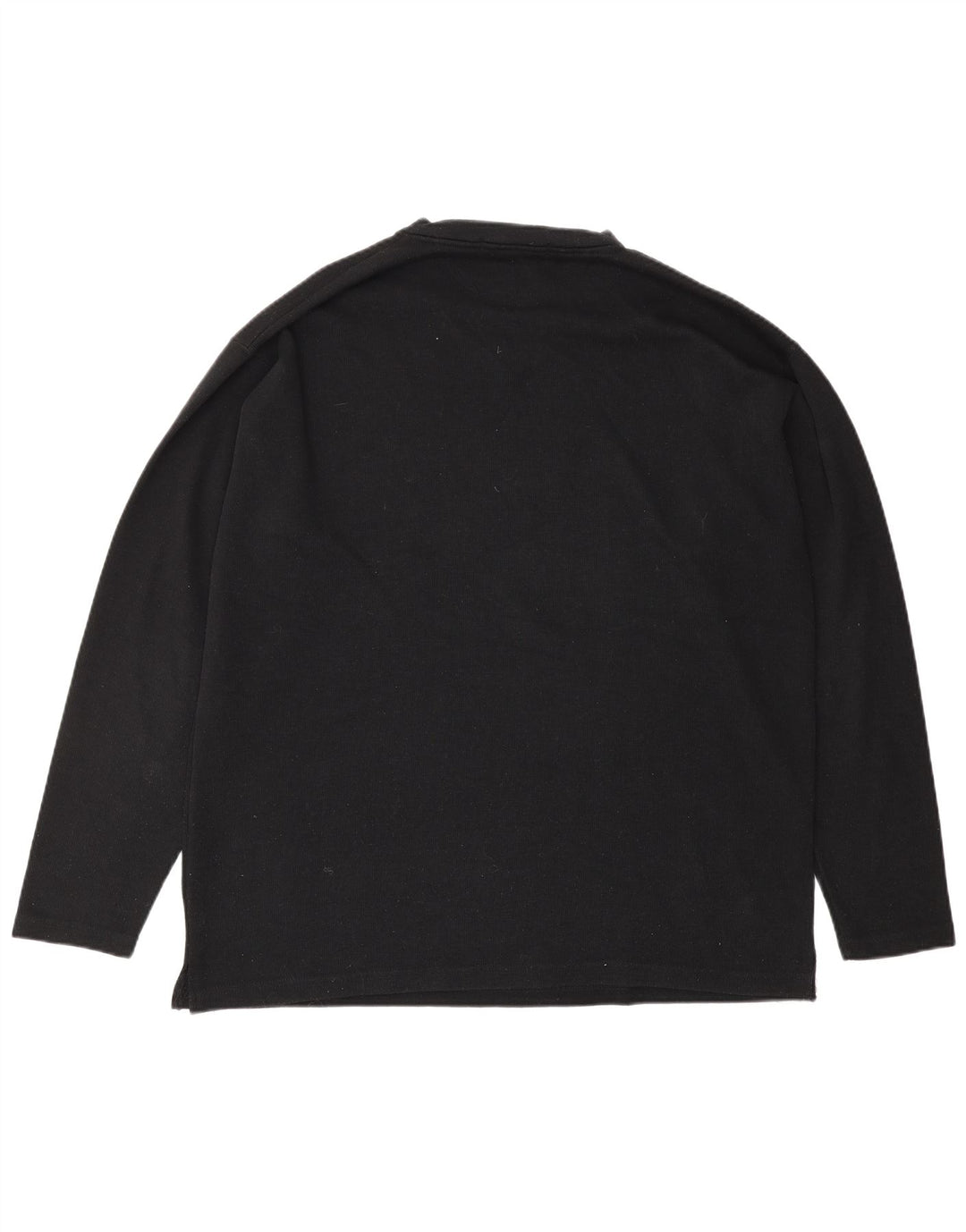 Camiseta esencial para hombre de manga larga de poliéster negro grande