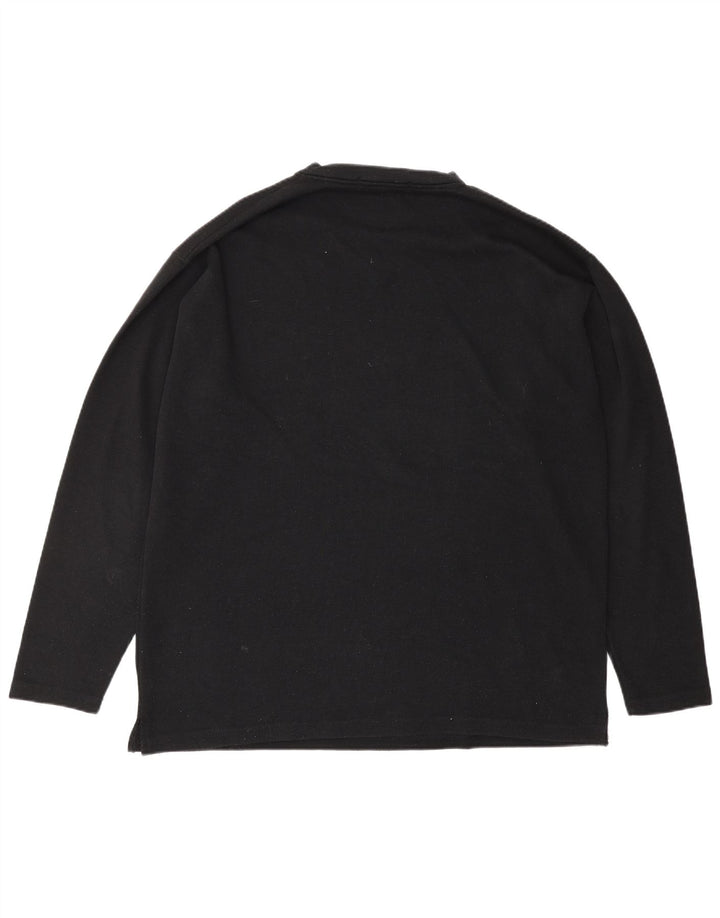 Camiseta esencial para hombre de manga larga de poliéster negro grande
