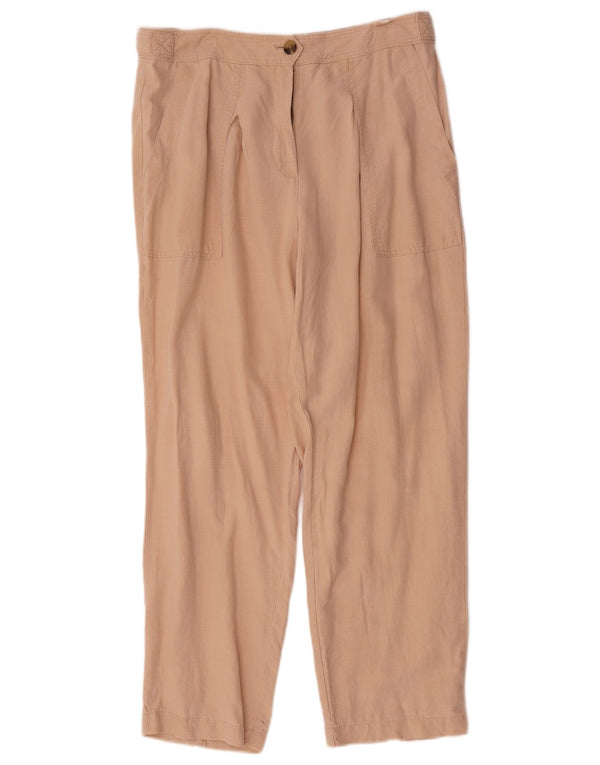 Marks & Spencer Pantalones chinos de cintura alta para mujer UK 14 Large W34 L29 Beige