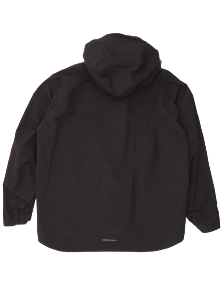 ADIDAS Chaqueta impermeable con capucha gráfica para hombre UK 42 XL Poliamida negra