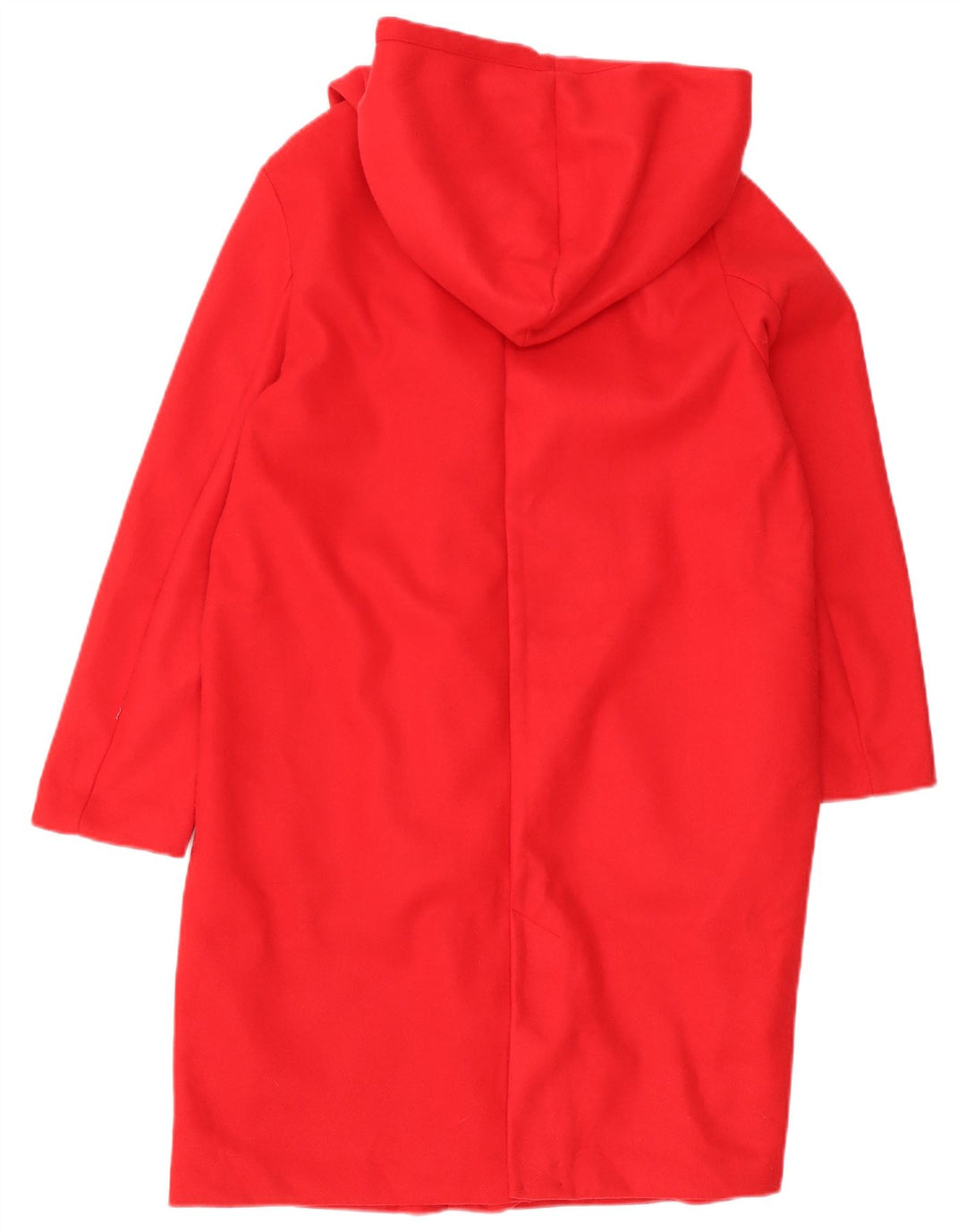 Zara Mujer Abrigo Con Capucha UK 44 Medio Rojo Poliéster