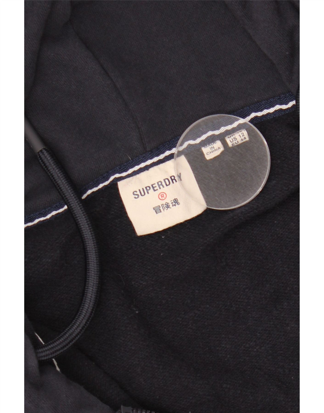 SUPERDRY Suéter con capucha y cremallera para mujer UK 46 Large Azul marino