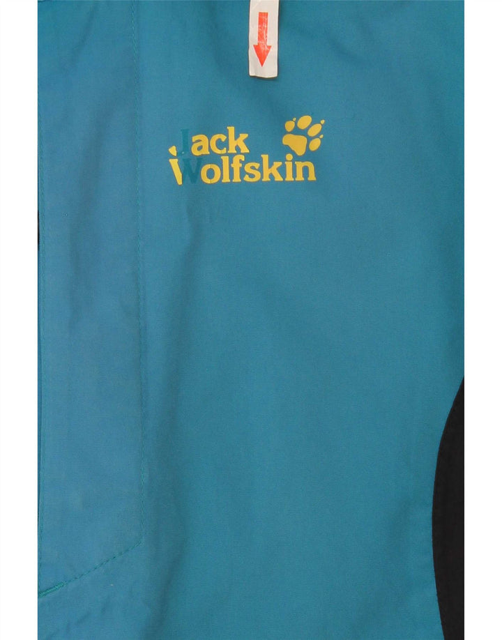 Jack Wolfskin Chaqueta impermeable para hombre ES 44/46 XL Azul Colorblock Poliamida
