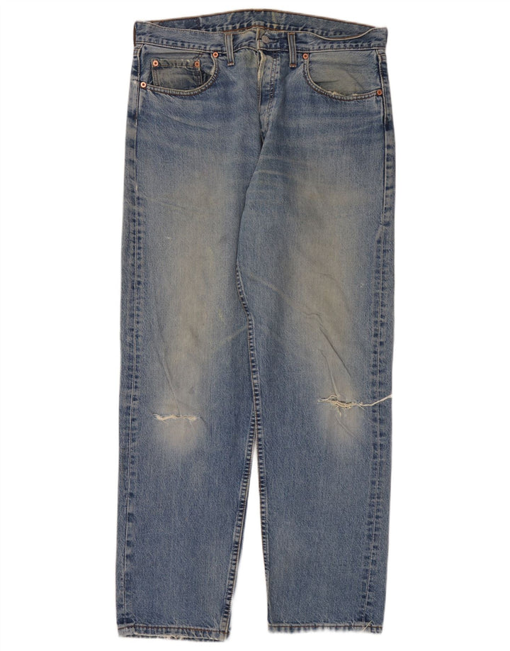 Vaqueros rectos desgastados para hombre Levi's W36 L32 Algodón azul