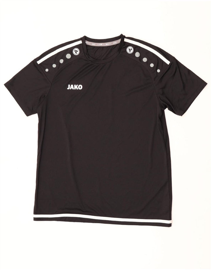 JAKO Hombre Camiseta Top Large Negro Colorblock Poliéster