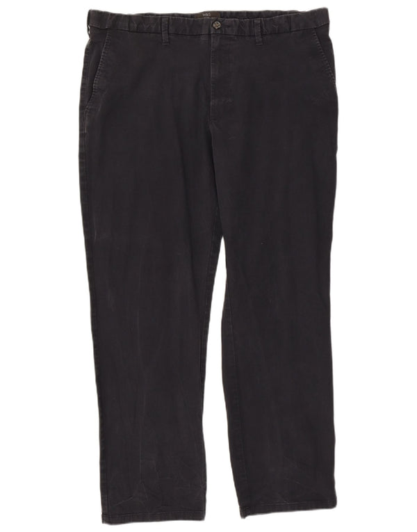 Marks & Spencer Pantalones chinos regulares para hombre W40 L31 Algodón azul marino