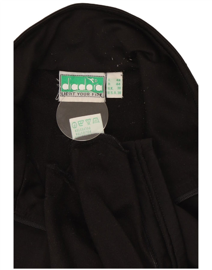 Diadora Mens Graphic Chándal Top Chaqueta UK 38 Medium Negro Colorblock