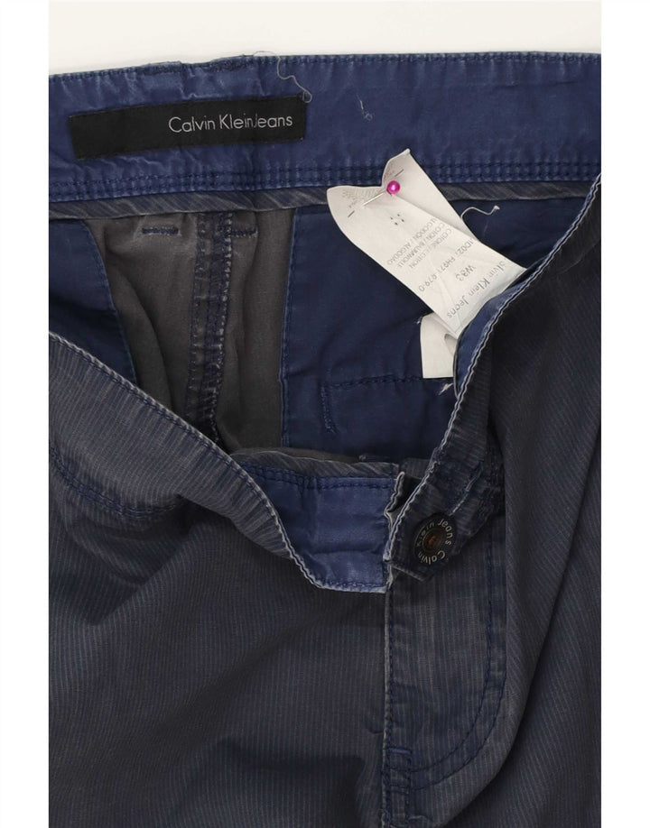 Shorts cargo Calvin Klein para hombre W33 Algodón a rayas azul marino mediano