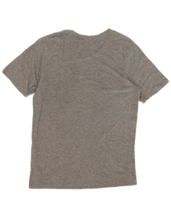 JACK & JONES Hombre Camiseta gráfica Top Algodón moteado gris medio