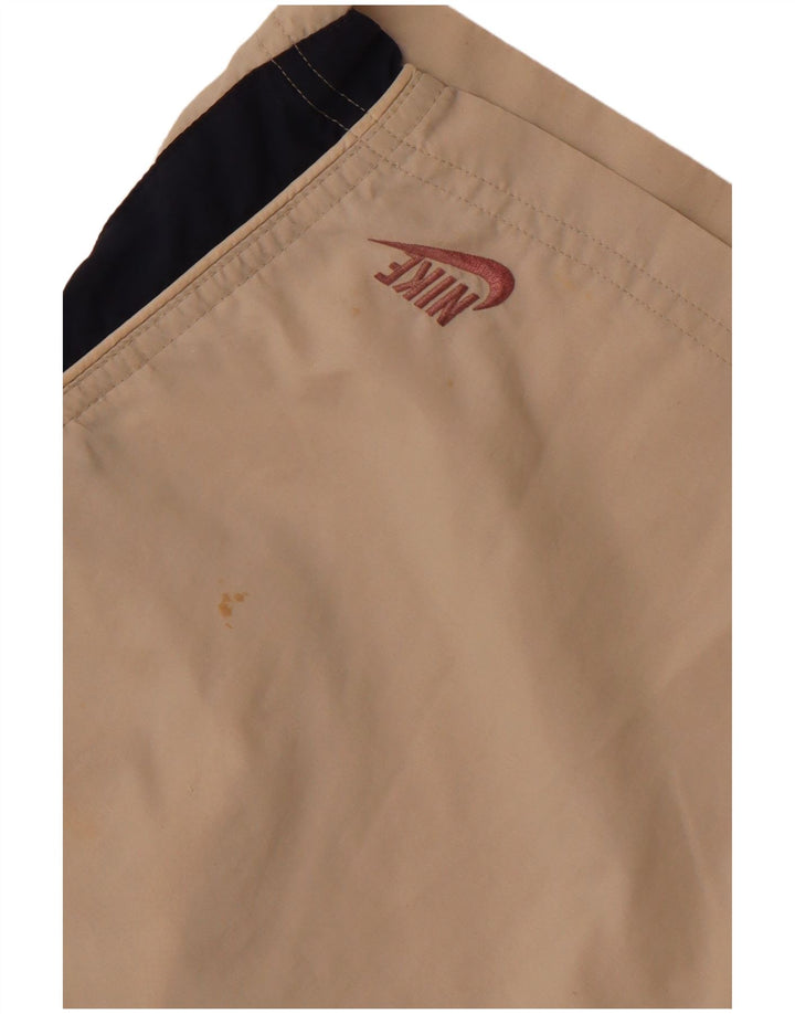 Nike Pantalones cortos deportivos gráficos para hombre UK 34/36 Large Beige Colorblock Poliéster