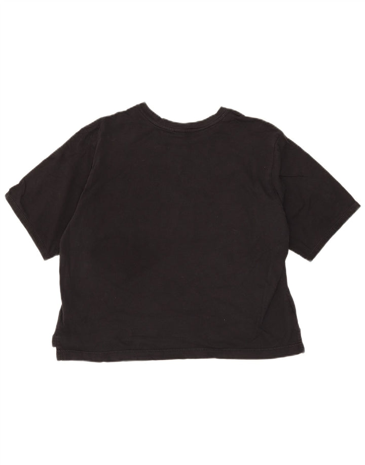 ADIDAS Camiseta corta gráfica para mujer Reino Unido 16/18 Grande Algodón negro