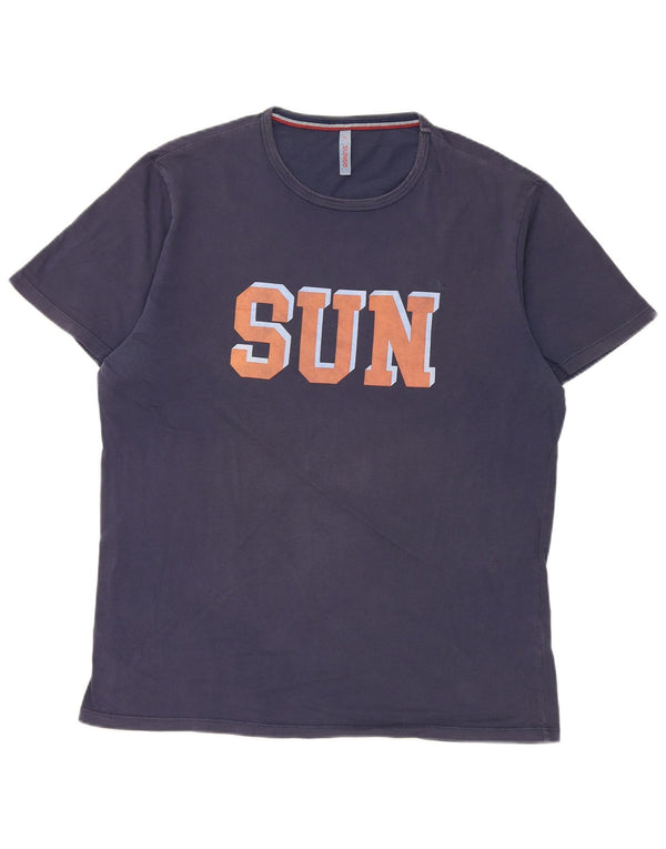 Sun68 Camiseta gráfica para hombre Top 2XL Azul marino Algodón