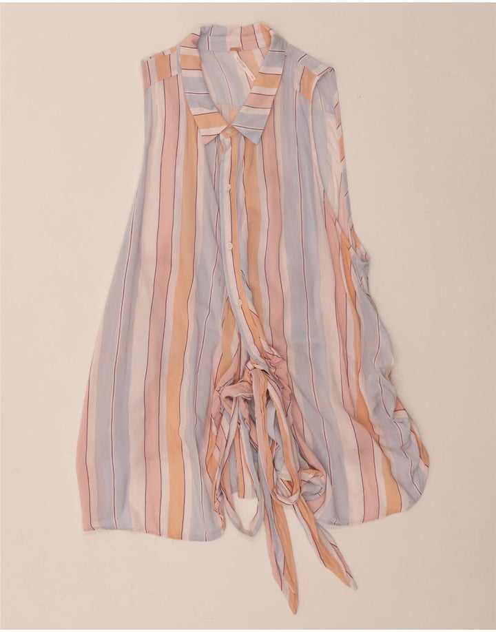 Free People Blusa para mujer UK 40 Mediana Rayas multicolores