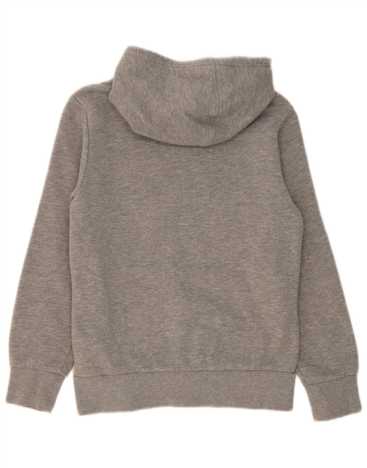 CONVERSE Boys Graphic Hoodie Jumper 10-11 Years Medium Grey Cotton