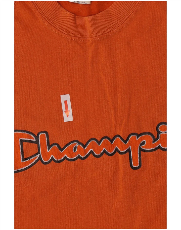 Champion Camiseta Gráfica Para Hombre Top Algodón Naranja Mediano