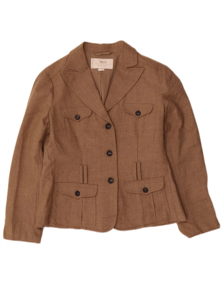 Marlboro Classics Chaqueta Blazer de 3 Botones para Mujer UK 44 Grande Poliéster Marrón