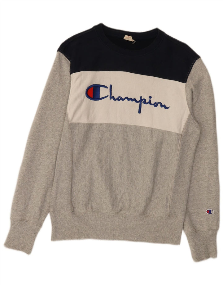 Champion Sudadera Gráfica para Mujer Jersey UK 44 Gris Medio Colorblock