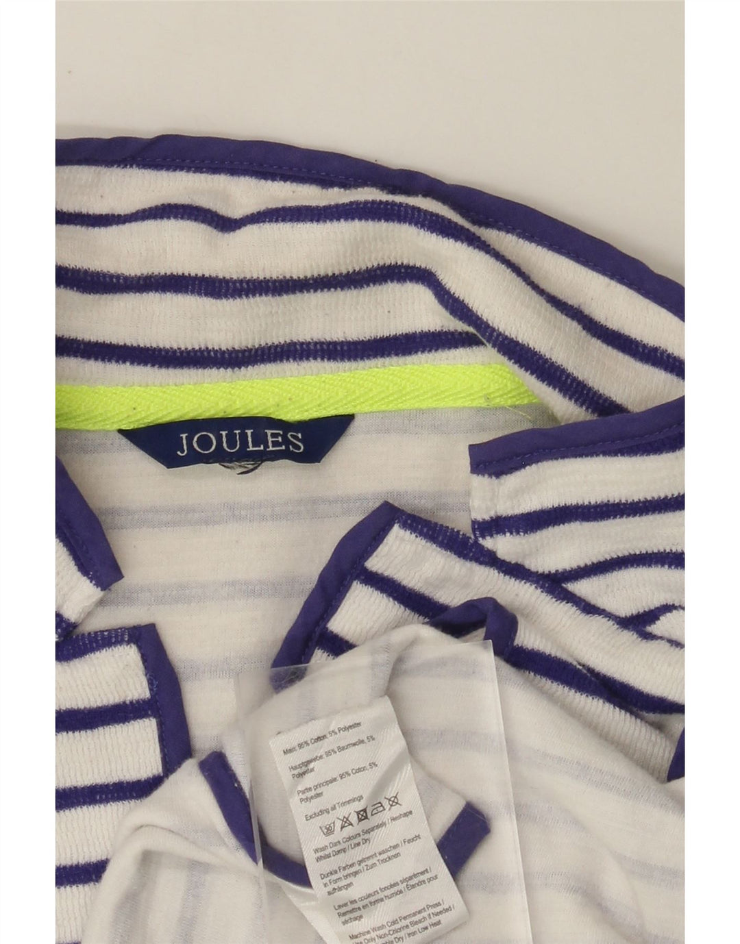 JOULES Suéter tipo cárdigan abierto para mujer UK 8 Pequeño algodón a rayas blancas