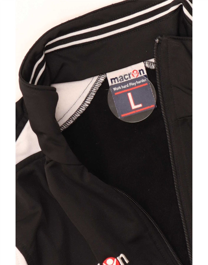 Macron Hombre Chaqueta De Chándal Con Gráfico Grande Poliéster Color Block Negro Grande