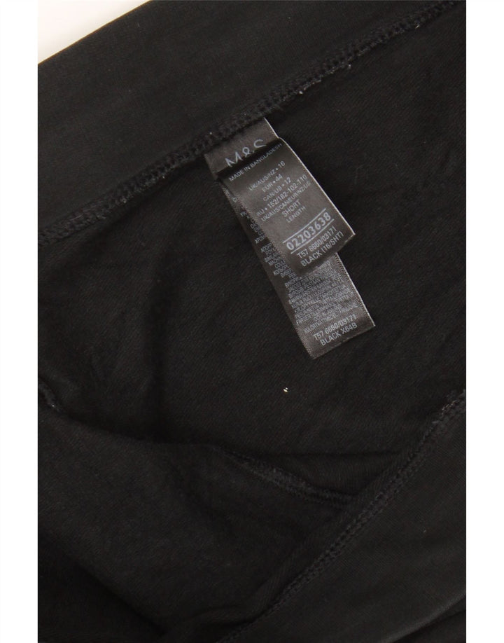 Marks & Spencer Leggings cortos para mujer UK 46 Grande Algodón negro
