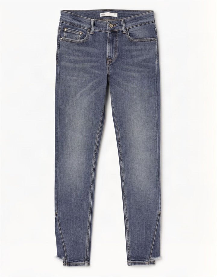 Zara Vaqueros Slim para Mujer EU 38 Small W28 L28 Azul