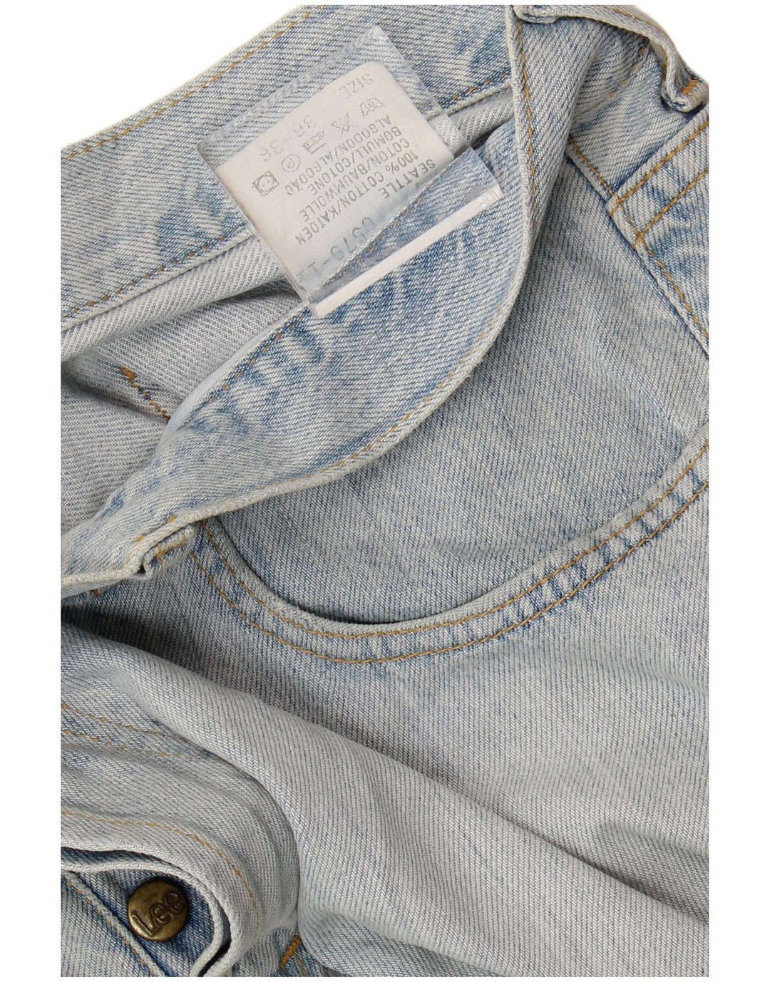 LEE Mens Seattle Straight Jeans W36 L28 Blue Cotton