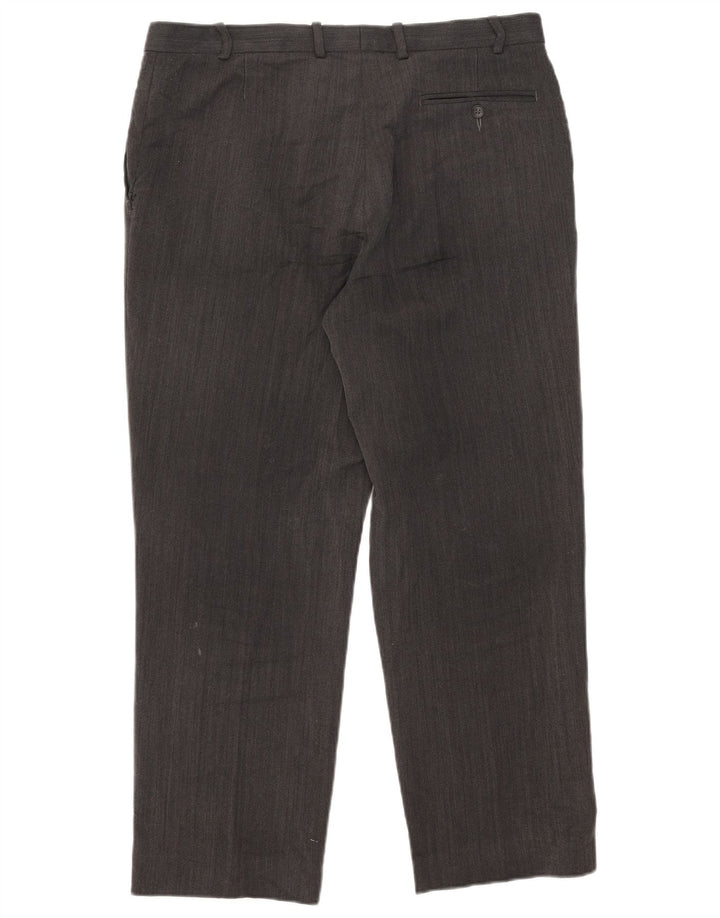 Marks & Spencer Pantalón de traje recto para hombre W36 L31 Poliéster negro