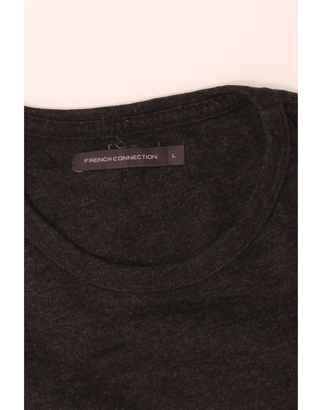 French Connection Top para hombre de manga larga de algodón gris grande