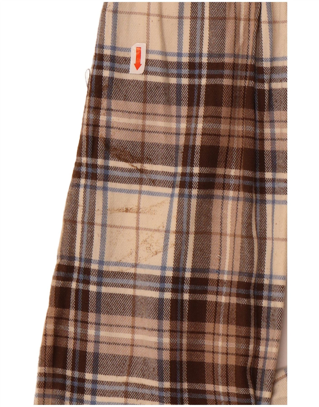 Camisa de franela para hombre Sea Barrier 2XL Algodón a cuadros beige