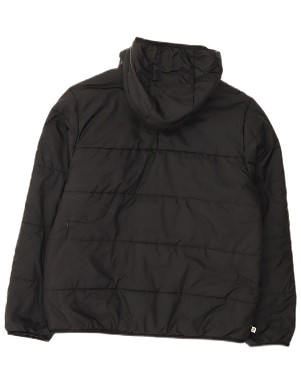 Adidas Boys Hooded Padded Jacket 11-12 Years Black Polyester