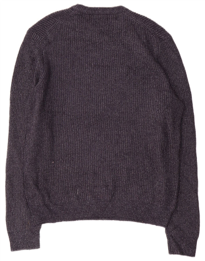 Marks & Spencer - Jersey de cuello redondo para hombre, color azul marino mediano, moteado