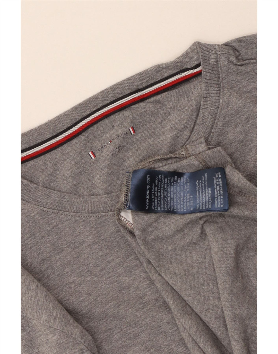Tommy Hilfiger Camiseta de niño manga larga 12-13 años Gris Algodón