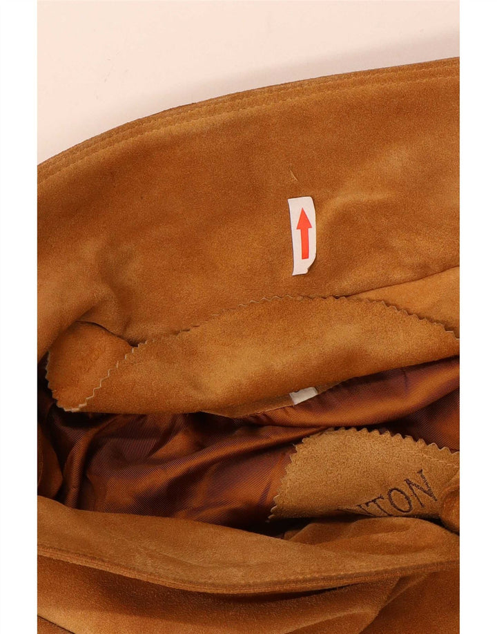 Abrigo vintage de ante para mujer IT 42 Cuero beige medio