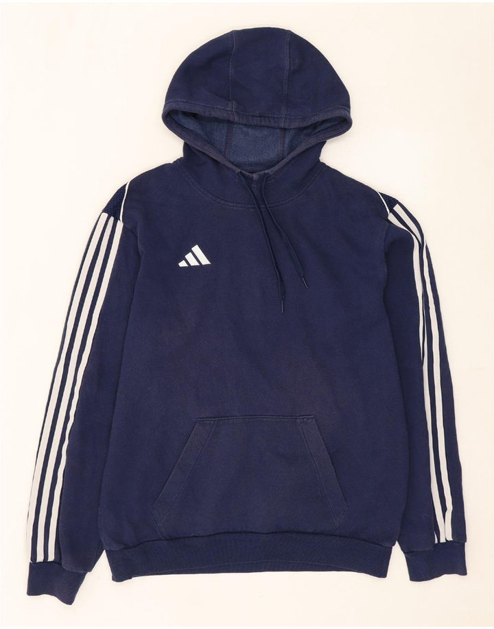 ADIDAS Hombre Sudadera con capucha Jumper Medium Azul Marino Algodón