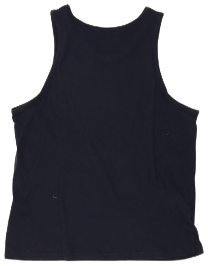 Nike - Camiseta sin mangas con estampado entallado para hombre, talla grande, algodón azul marino