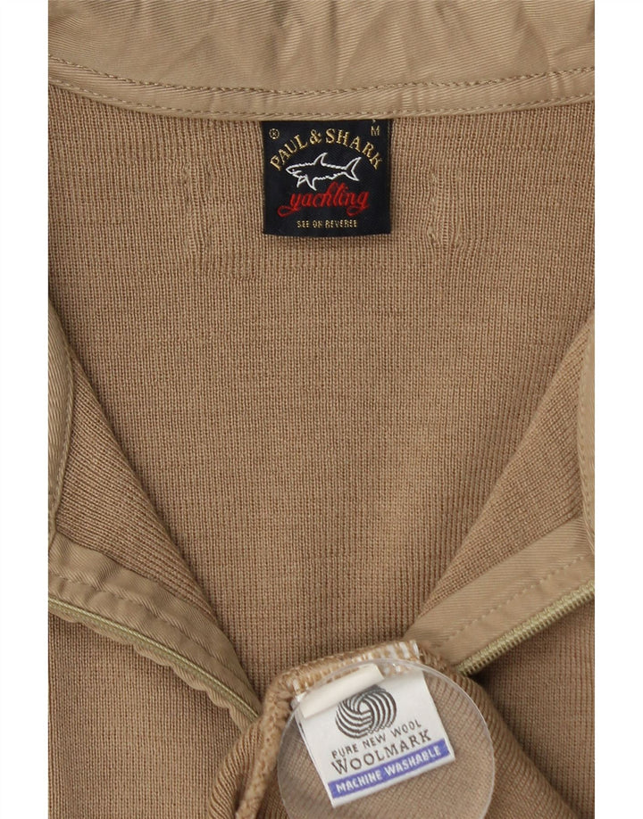 Paul & Shark Jersey con cuello y cremallera para hombre de lana virgen beige medio
