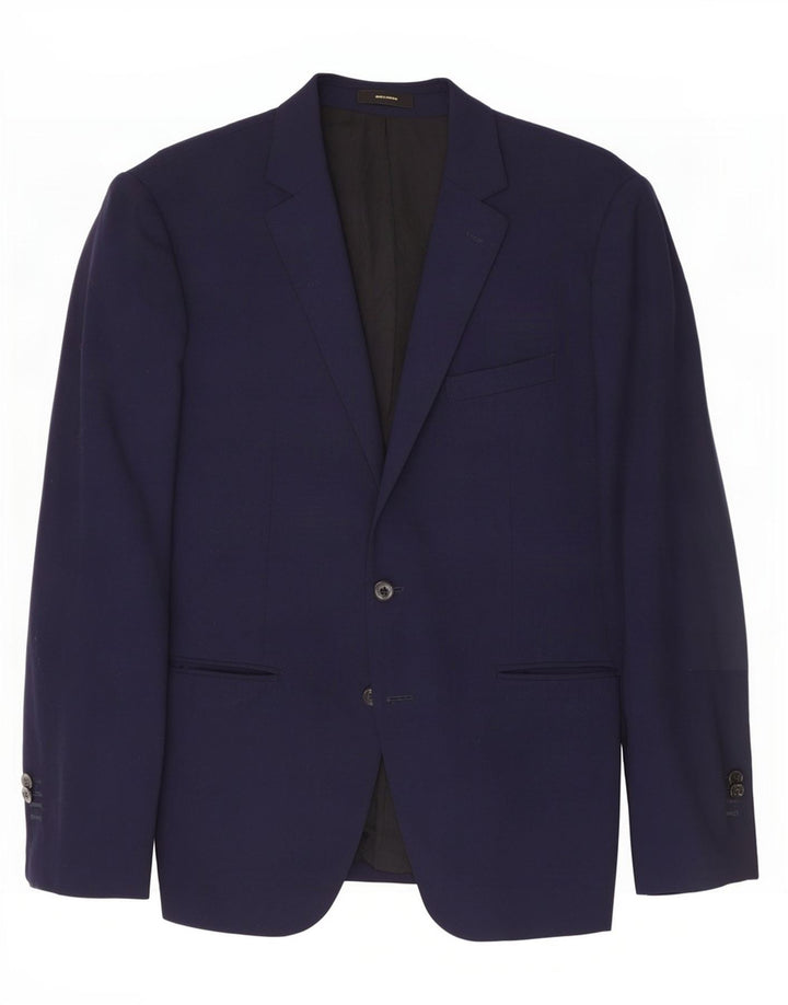 Massimo Dutti Chaqueta Blazer De 2 Botones Hombre EU 54 XL Lana Azul Marino