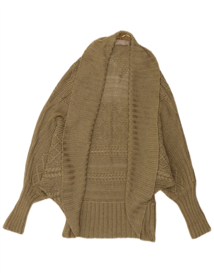 Zara Mujer Batwing Poncho Cardigan Suéter UK 14 Medium Caqui