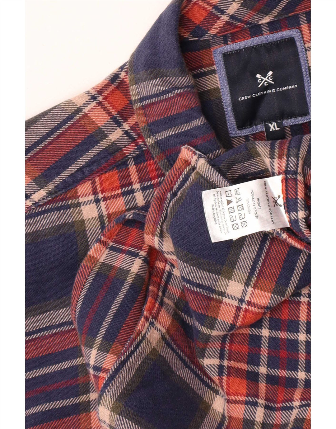 Crew Clothing Camisa de franela para hombre XL Algodón a cuadros multicolor