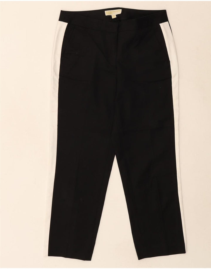 MICHAEL KORS Womens Cropped Trousers US 6 Medium W30 L25 Black Colourblock Vintage Michael Kors and Second-Hand Michael Kors from Messina Hembry 