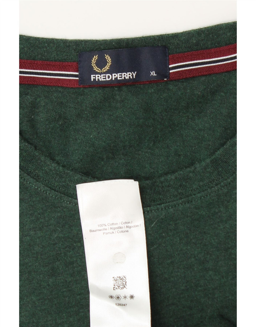 Fred Perry Camiseta Hombre Top XL Algodón Verde