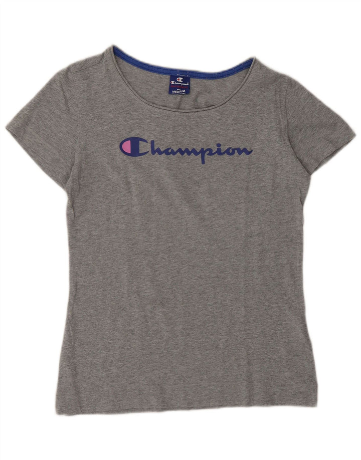 Champion Camiseta gráfica para mujer Top UK 12 Algodón gris medio