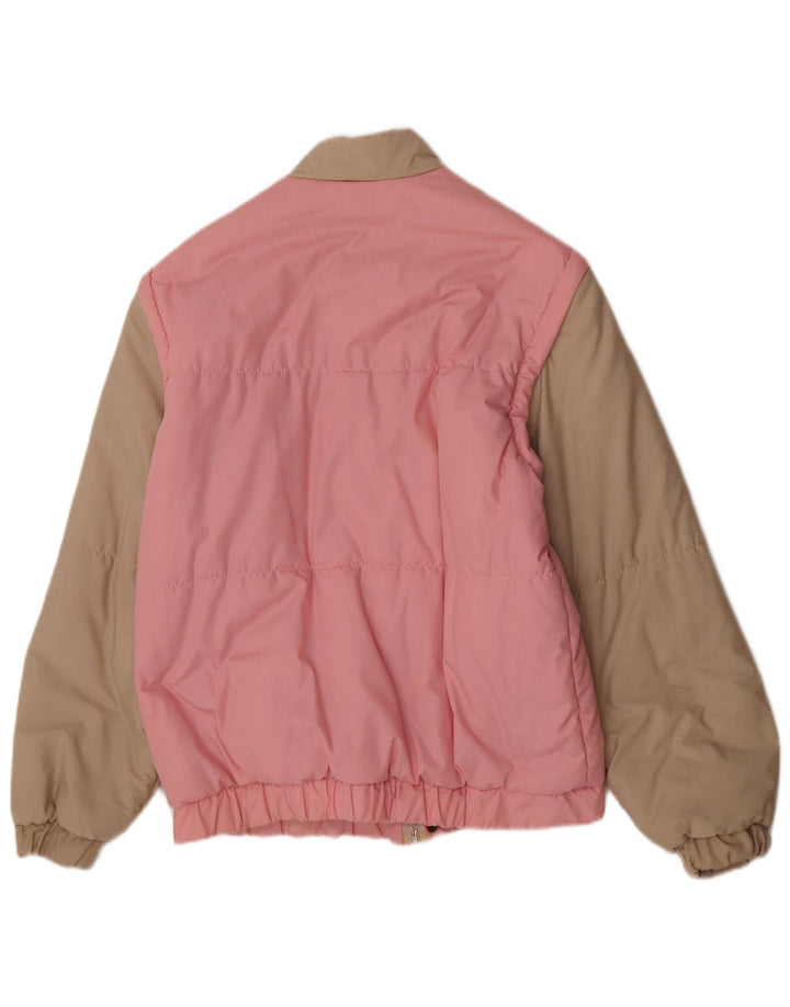 Chaqueta acolchada vintage para hombre IT 48 Algodón color block rosa medio