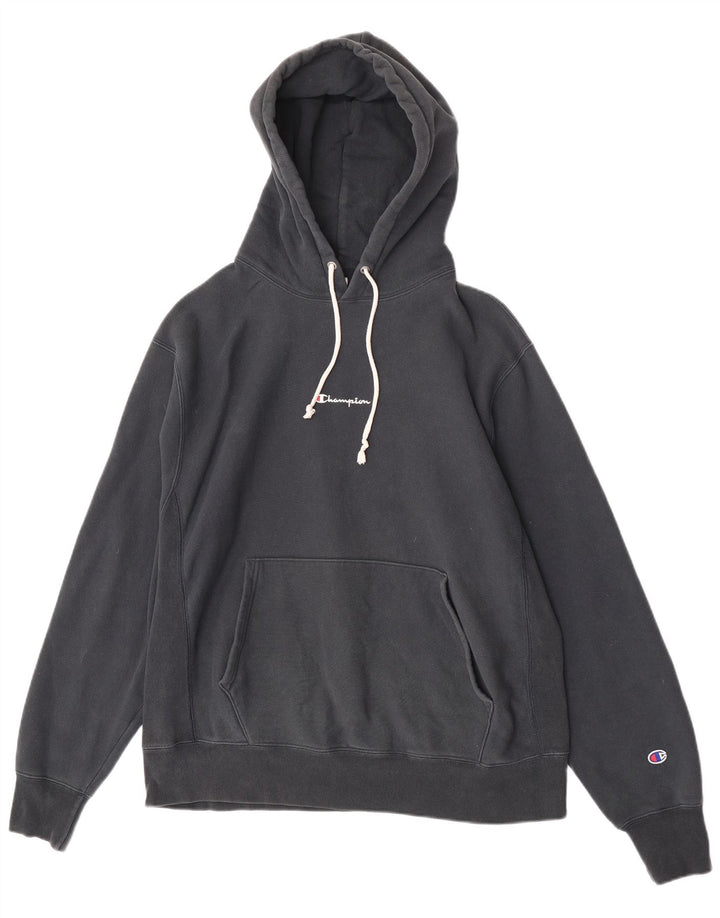 Champion Sudadera Con Capucha Para Hombre Jersey Grande De Algodón Negro