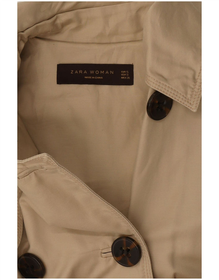 Zara Mujer Chaquetón UK 40 Pequeño Beige