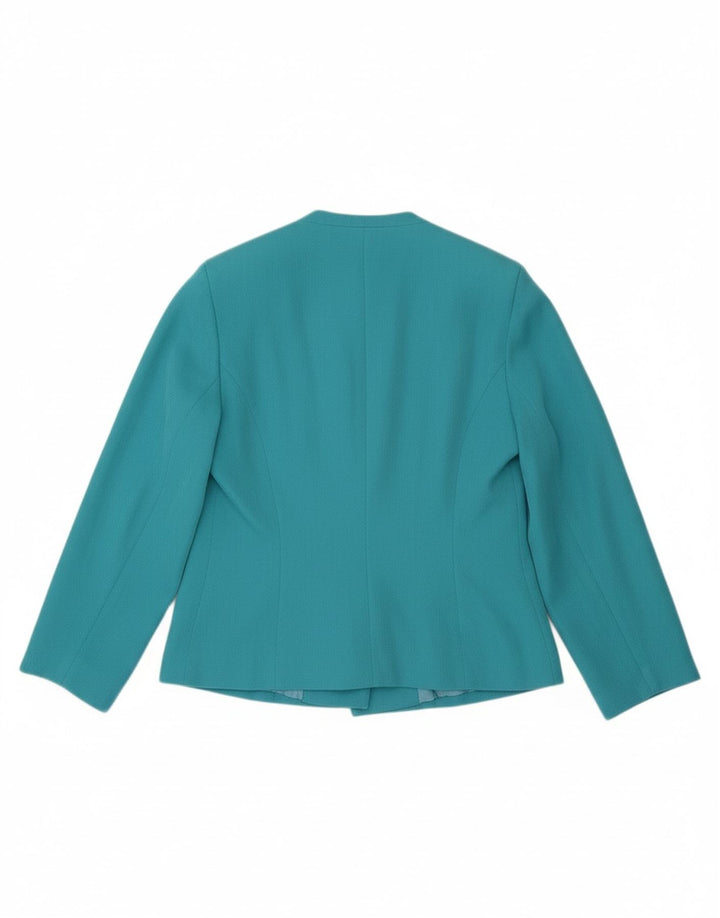 VINTAGE Womens 1 Button Blazer Jacket UK 10 Small Blue