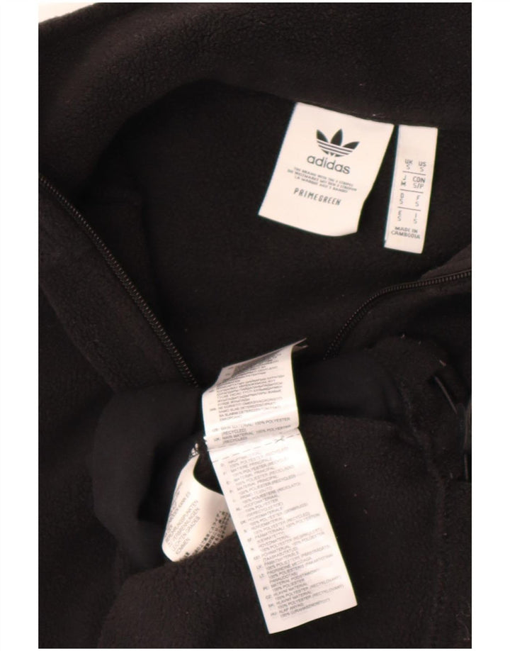 Adidas - Jersey de forro polar con cuello y cremallera para hombre, tamaño pequeño, poliéster negro